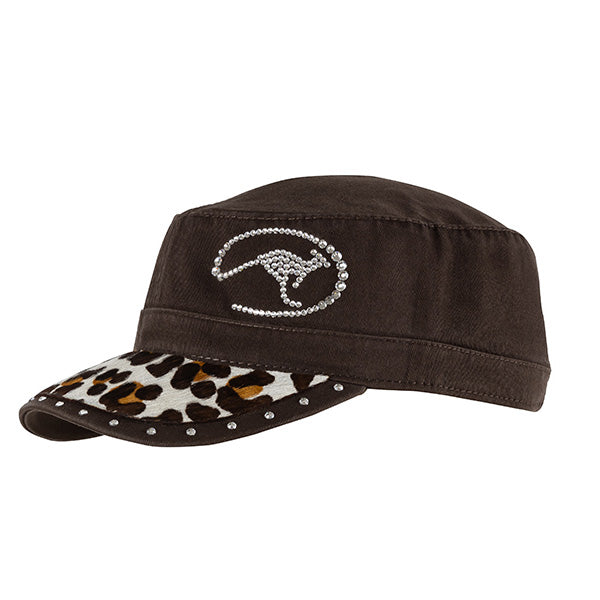 Cowhide & Swarovski Crystals Cap
